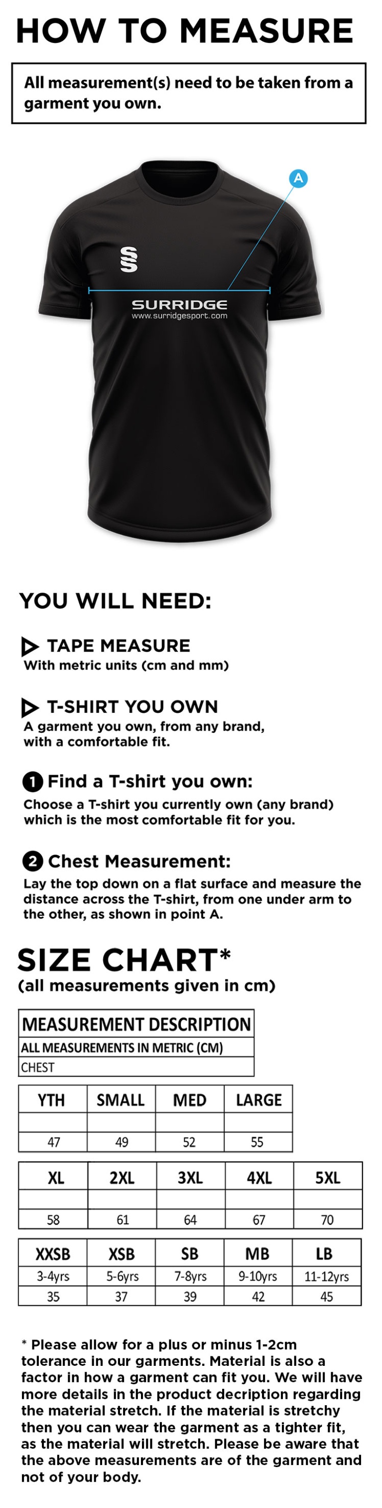 LEEDS CITY COUNCIL DUAL SHIRT - Size Guide