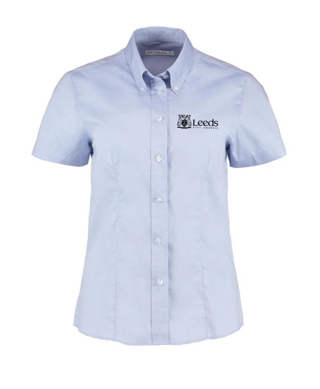 LEEDS CITY COUNCIL LADIES OXFORD BUTTON DOWN BLUE SHIRT