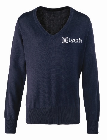 LEEDS CITY COUNCIL WOMEN'S NAVY V-NECK KNITTED SWEATER