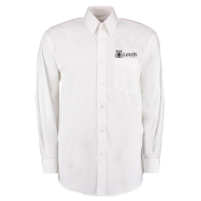 LEEDS CITY COUNCIL MEN'S FACILITIES MANAGER LONG SLEEVED WHITE OXFORD SHIRT